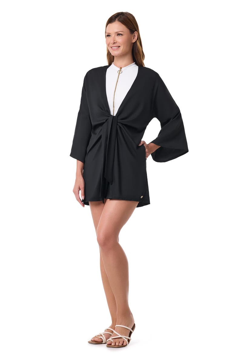 Ocean Drive Cover-Up with Front Tie, UPF 50+ Sun Protection, Alternate, color, Black
