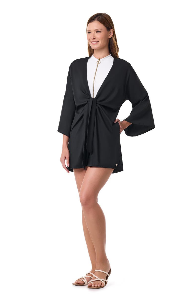 Coolibar Cover-Up with Front Tie - UPF 50+ Sun Protection - Ocean Drive, Alternate, color, Black