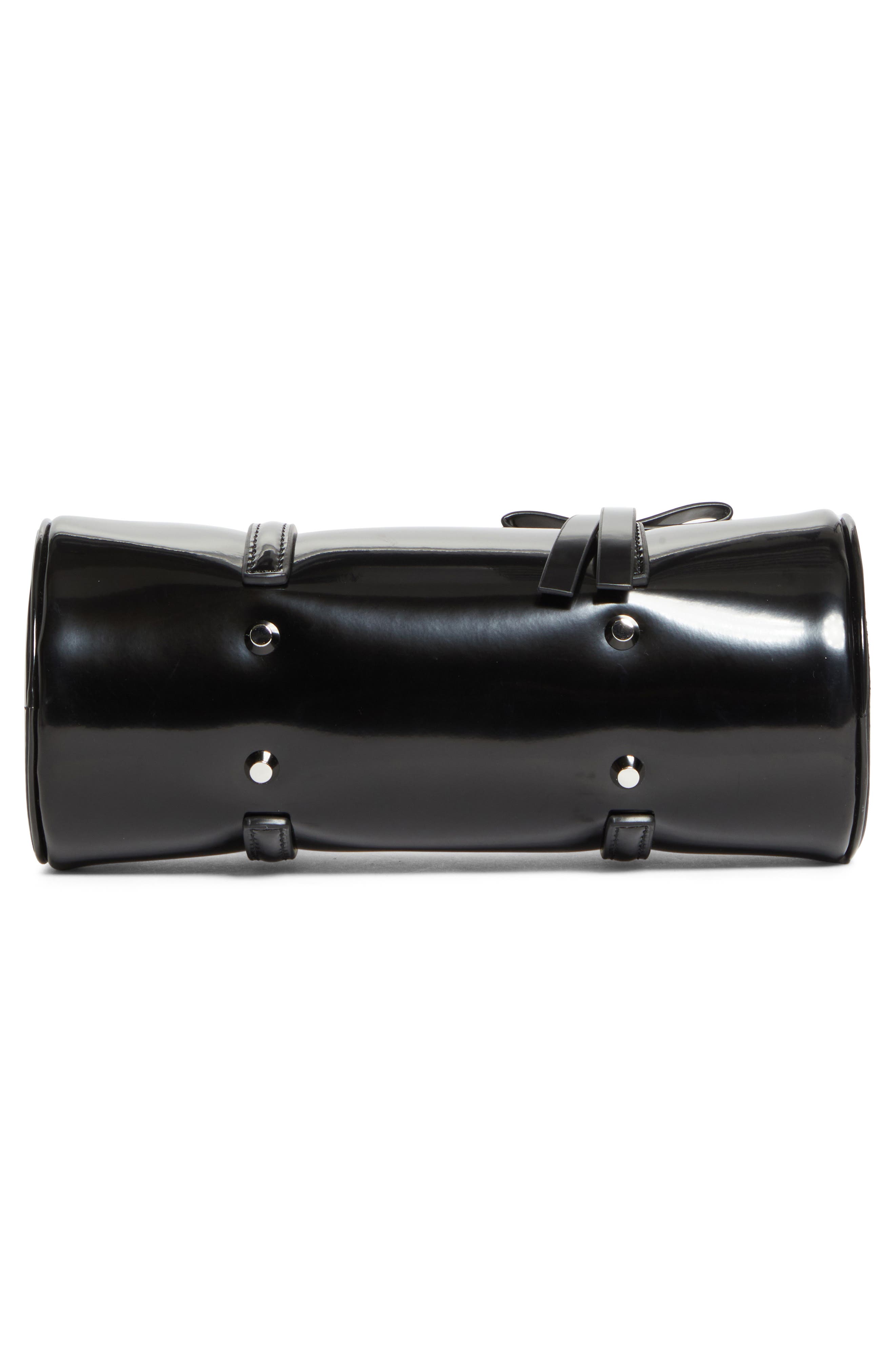 Sandy Liang Pencil Case Leather Handbag, Alternate, color, Black