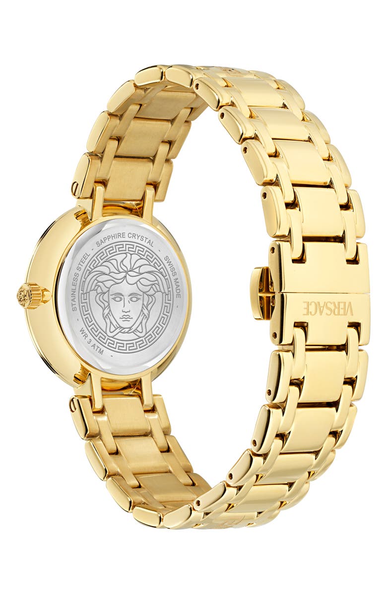 Versace Antlia Bracelet Watch, 34mm, Alternate, color, Ip Yellow Gold