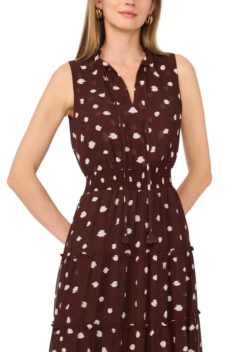 Split Neck Maxi Dress, Alternate, color, MAHOGANY