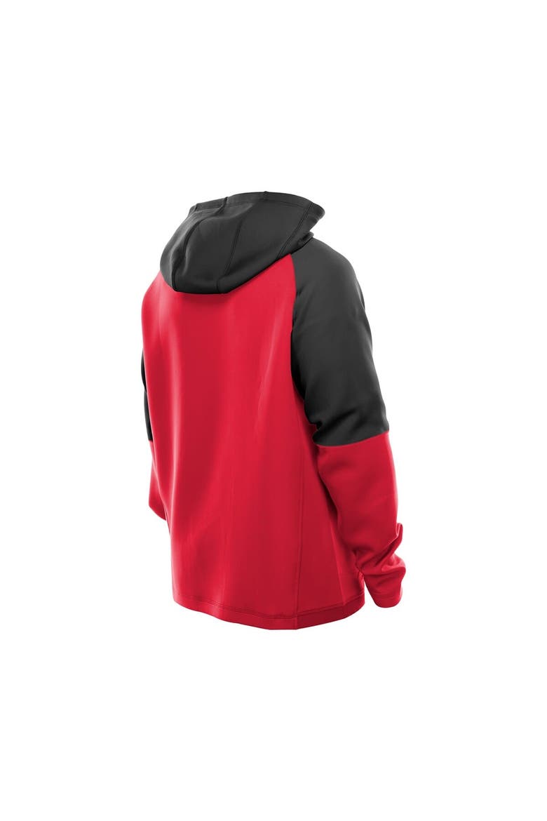 Men's New Era  Scarlet San Francisco 49ers Combine Authentic Color Block Raglan Pullover Hoodie, Alternate, color, Scarlet