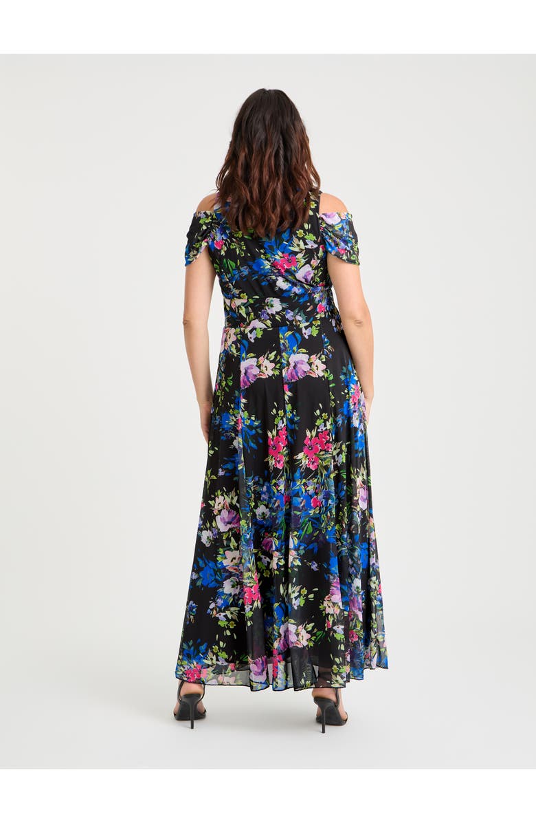 Scarlett & Jo Jasmine Cold Shoulder Maxi Dress, Alternate, color, Black Multi