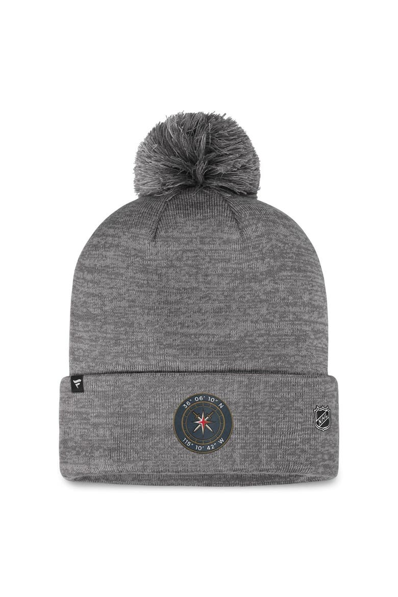 Men's Fanatics Branded  Gray Vegas Golden Knights Authentic Pro Home Ice Cuffed Knit Hat with Pom, Alternate, color, Gray