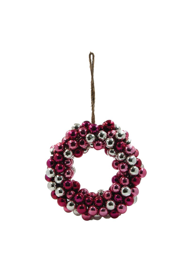 Glass Ball Wreath, Red, Pink & Silver Finish, Main, color, Red & Pink