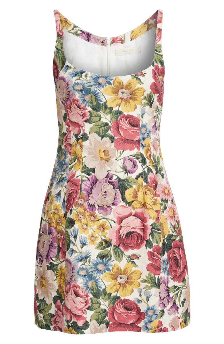 Faithfull the Brand Sanne Floral Linen Minidress, Alternate, color, 
