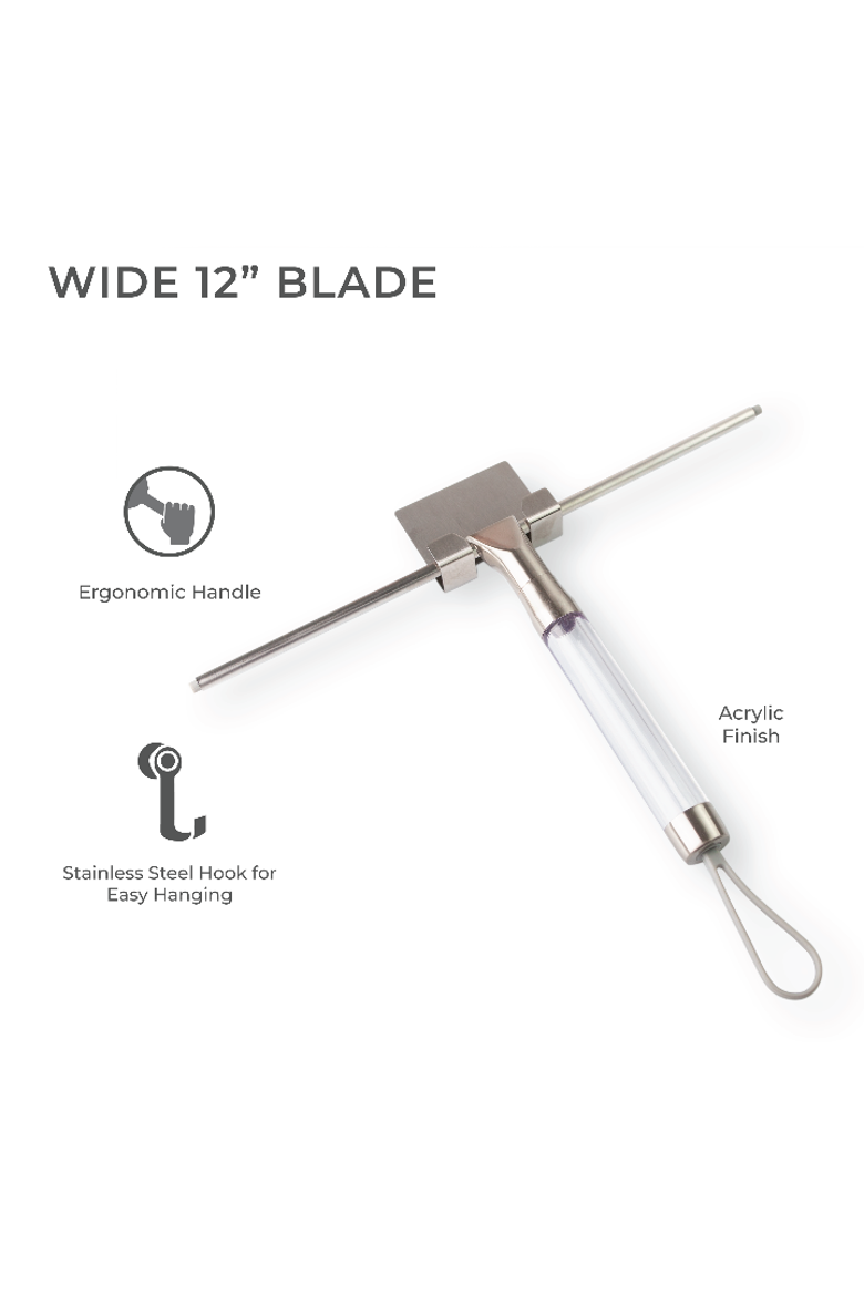 12-Inch Shower Squeegee with Silicone Blade & Wall Mounting Bracket, Alternate, color, Clear Acrylic