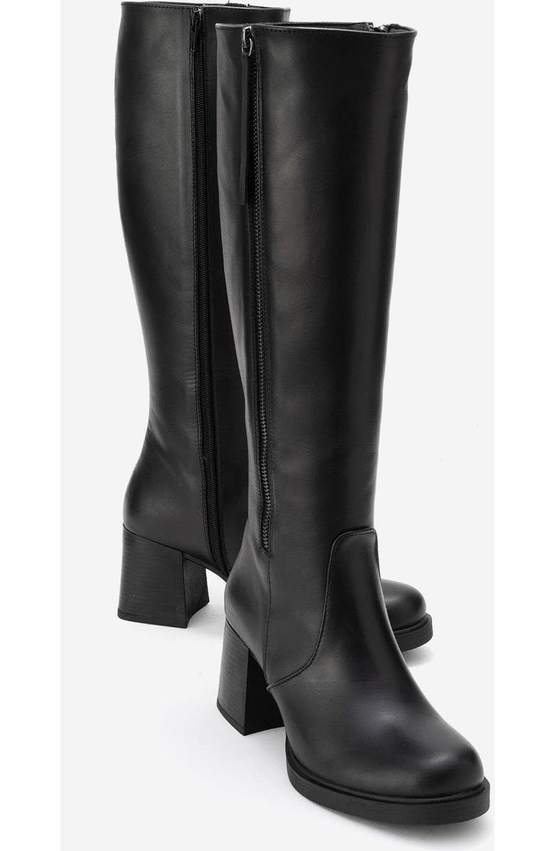 Forever & Always Shoes Lensa Leather Block Heel Boot, Main, color, Black