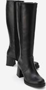 Forever & Always Shoes Lensa Leather Block Heel Boot