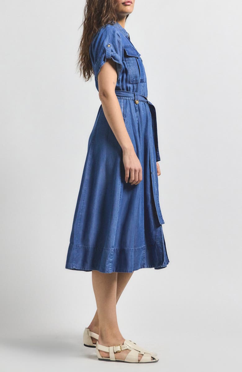 Derek Lam 10 Crosby Gaelle Short Sleeve Belted Utility Shirtdress, Alternate, color, Murray