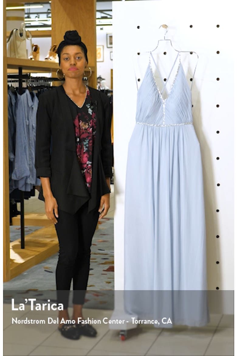 Pleat Bodice Chiffon A-Line Gown video
