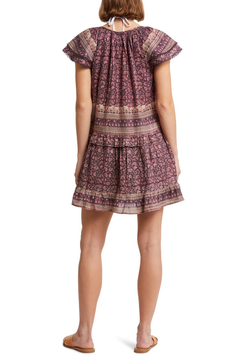 ALICIA BELL Sadie Metallic Cotton & Silk Cover-Up Minidress, Alternate, color, Brown Pink Metallic