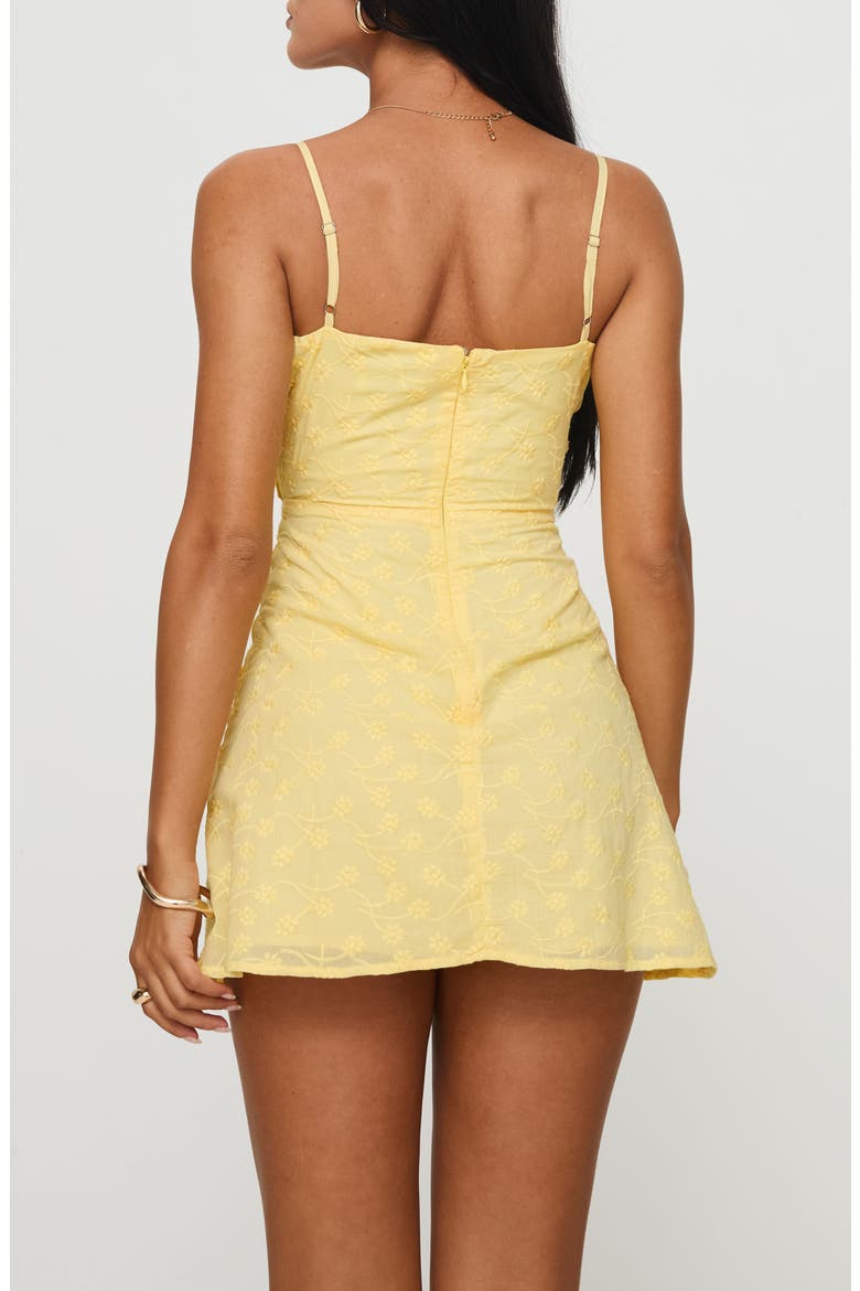 Lucius Floral Embroidered Minidress, Alternate, color, YELLOW