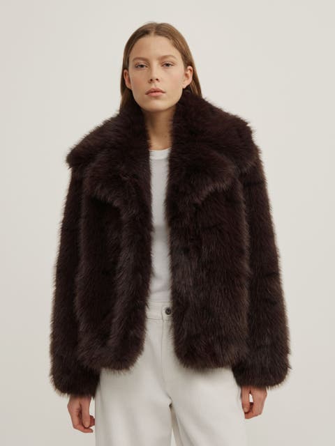 Faux Fur Collard Jacket