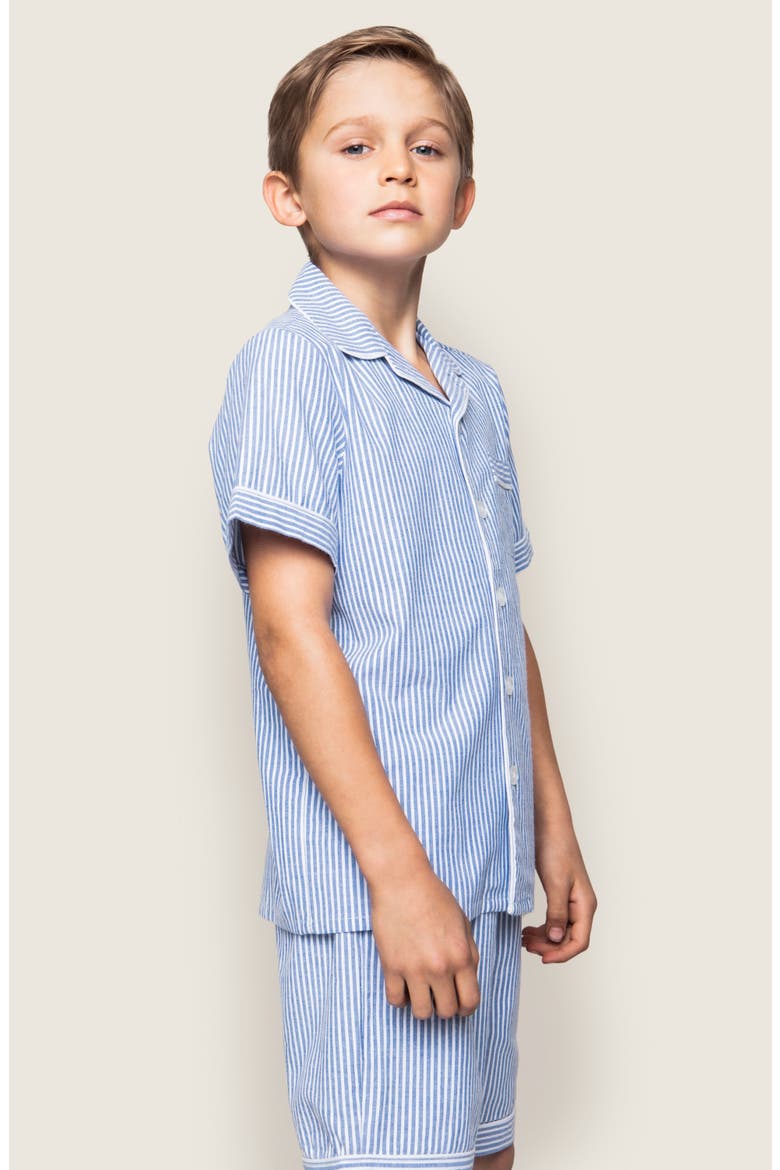 Kids' Striped Short Pajamas, Alternate, color, BLUE