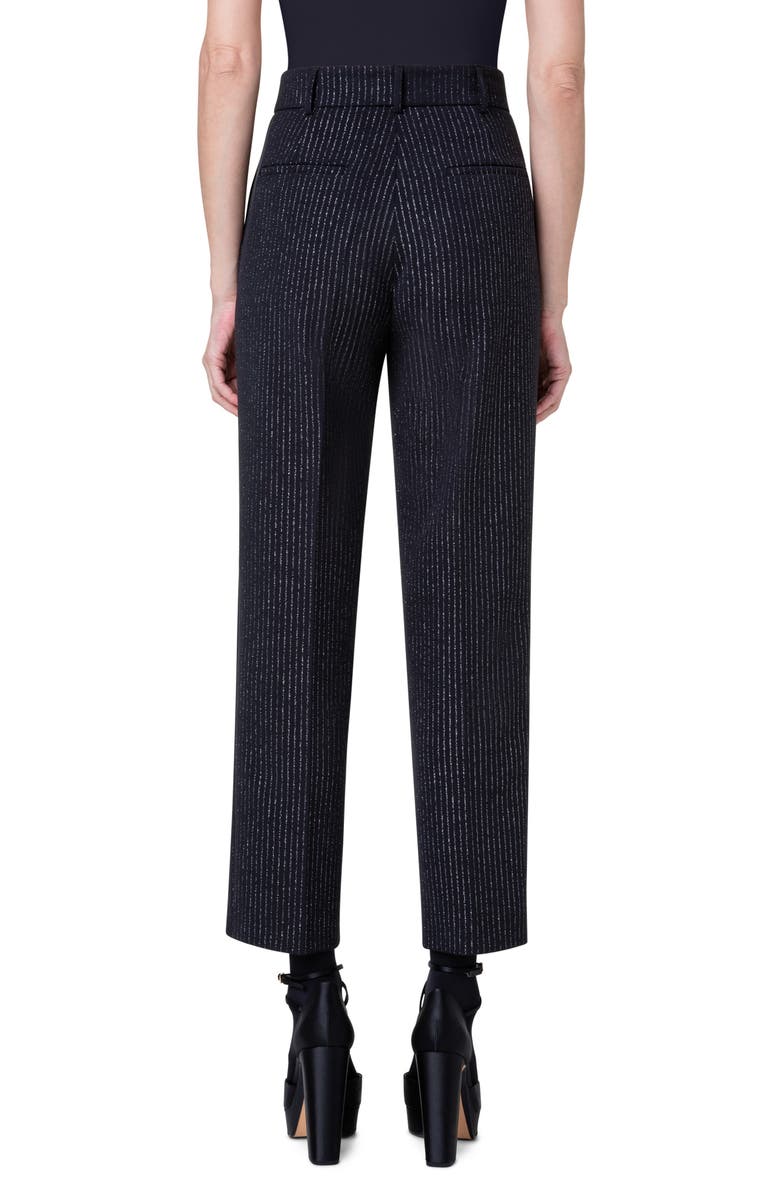 Akris punto Feryn Metallic Pinstripe Ankle Pants, Alternate, color,