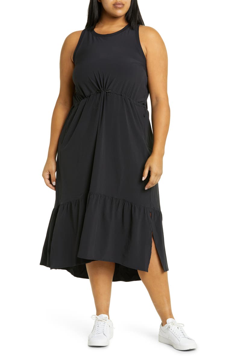 Zella Pursuit Tiered Midi Dress, Main, color, 