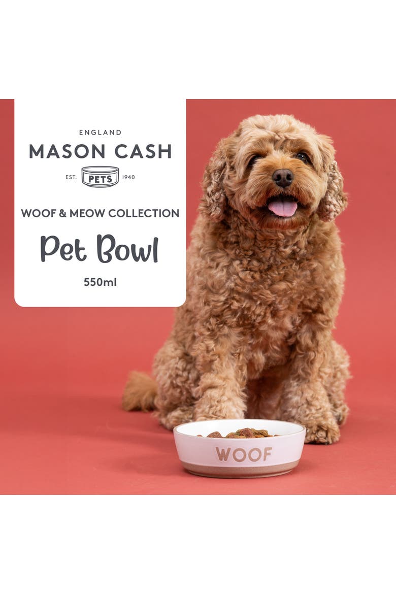 Woof Dog Bowl, 5.9 Inch, 18.6oz, Cream & Tan, Alternate, color, Multicolored