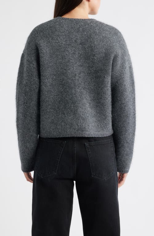 Frame Lofty Crochet Cardigan Dark Heather Grey In Gray
