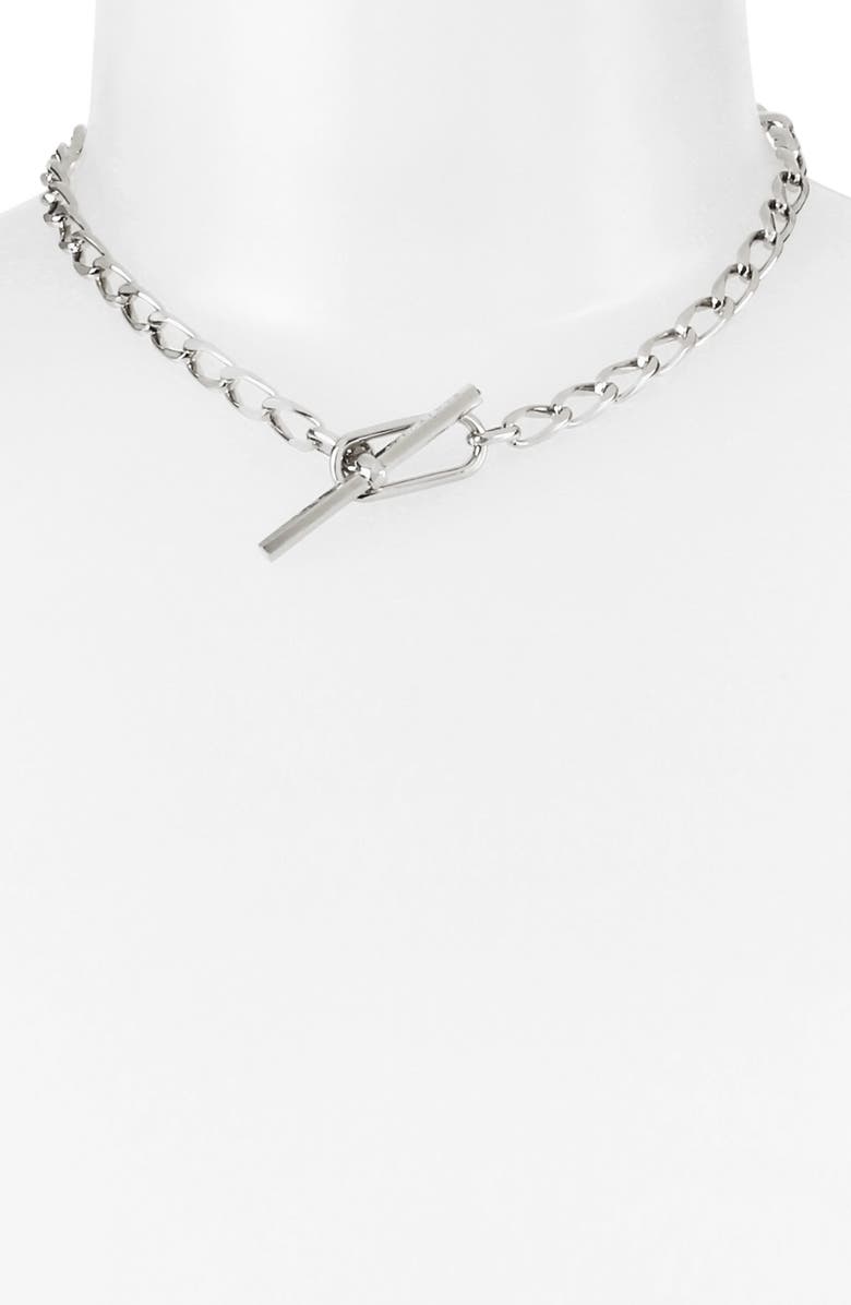 AllSaints Short Toggle Chain Necklace, Alternate, color,