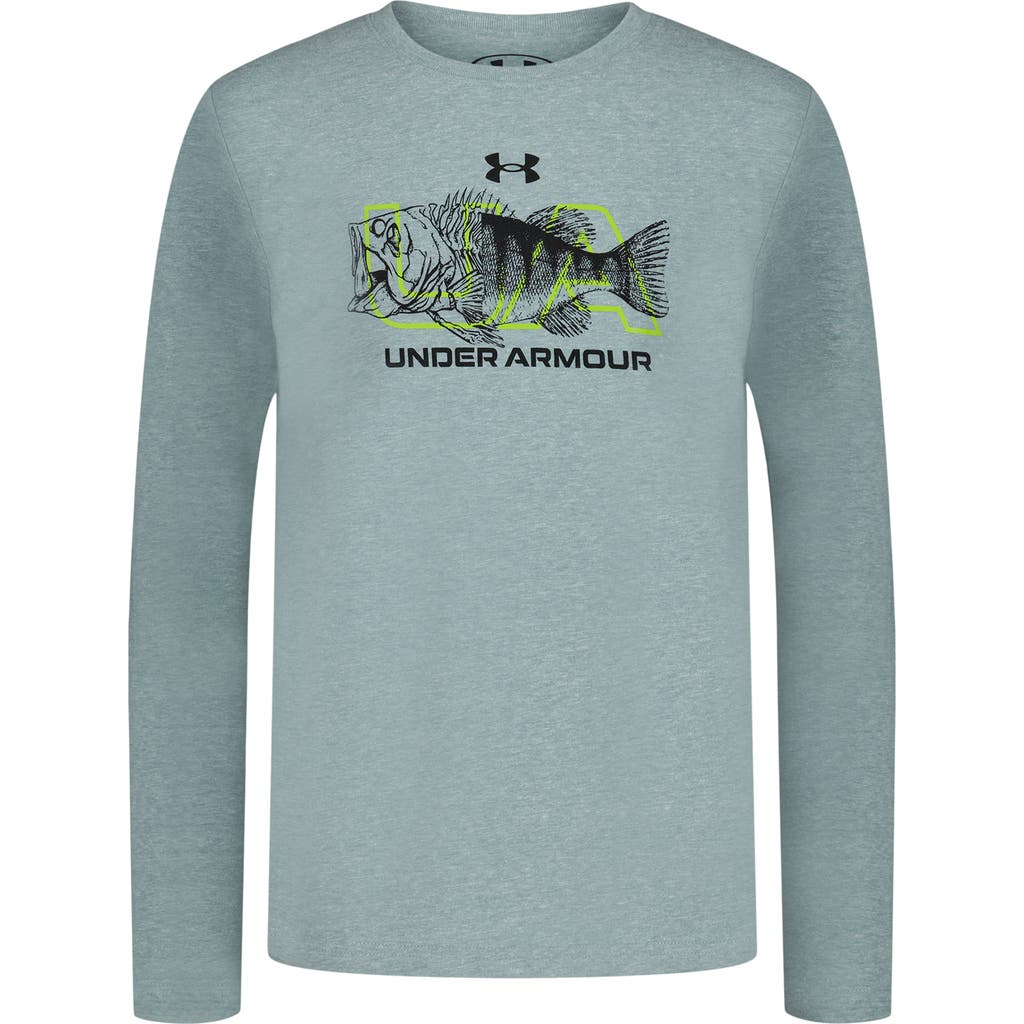 Under Armour Kids' Half Bass Long Sleeve Graphic T-shirt In Blue