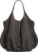 Meruert Tolegen Pleated Sculpted Linen & Wool Blend Tote