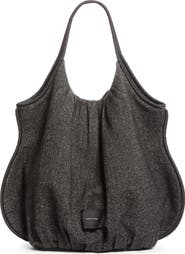Meruert Tolegen Pleated Sculpted Linen & Wool Blend Tote
