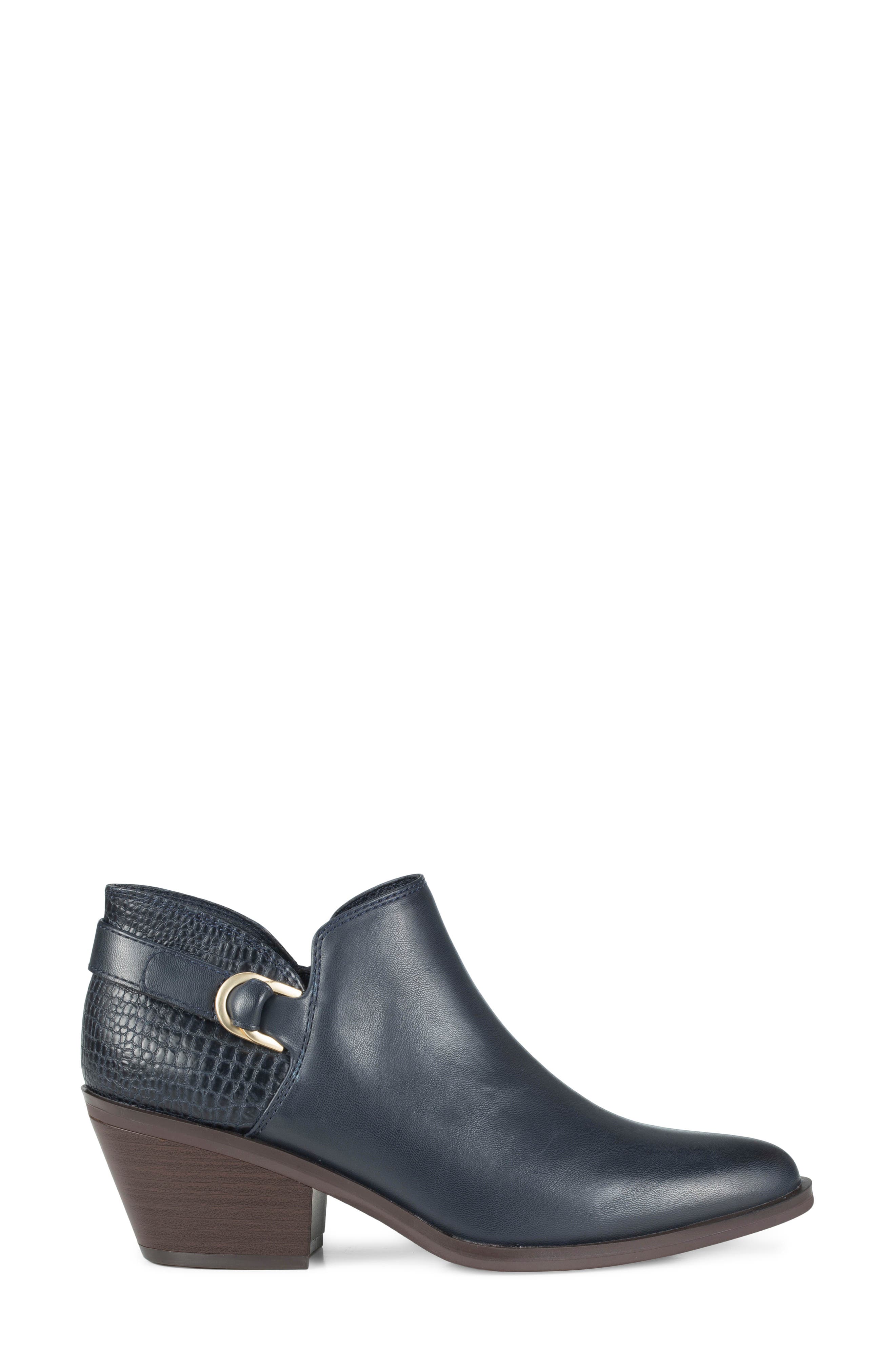 Duala Block Heel Ankle Bootie, Alternate, color, NAVY