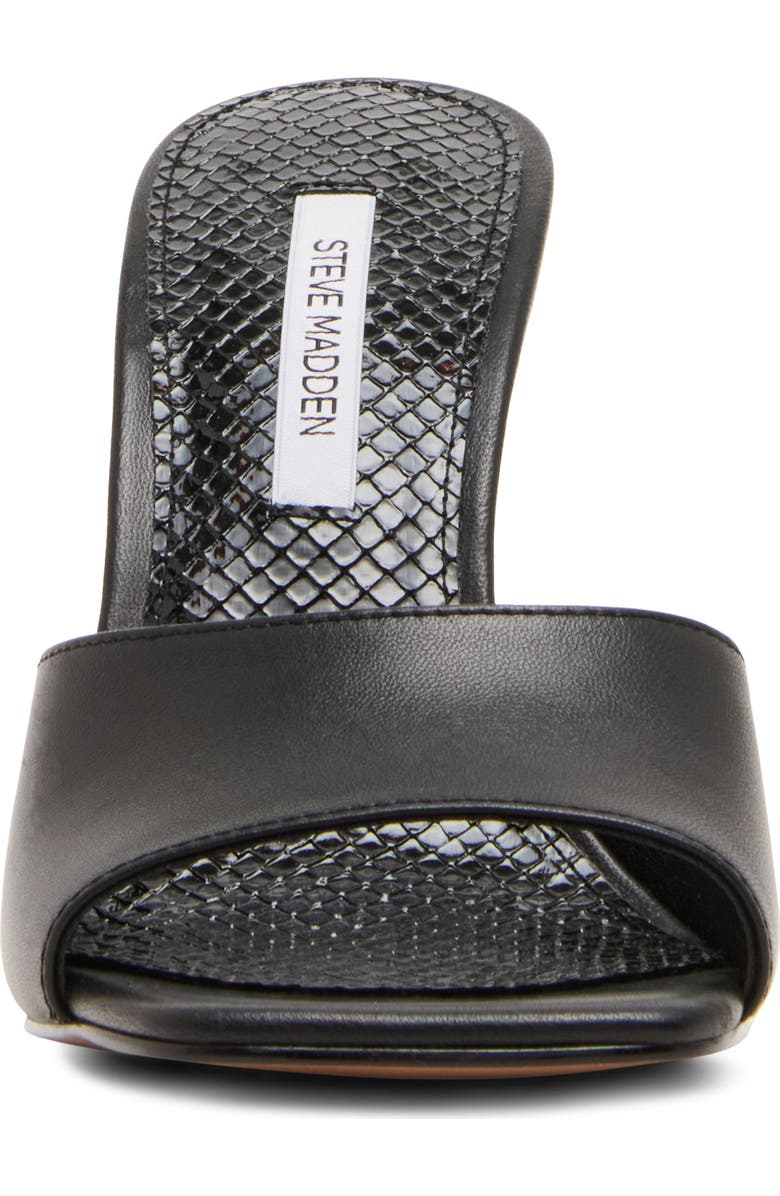 Steve Madden Sia Statement Heel Slide Sandal, Alternate, color, Black