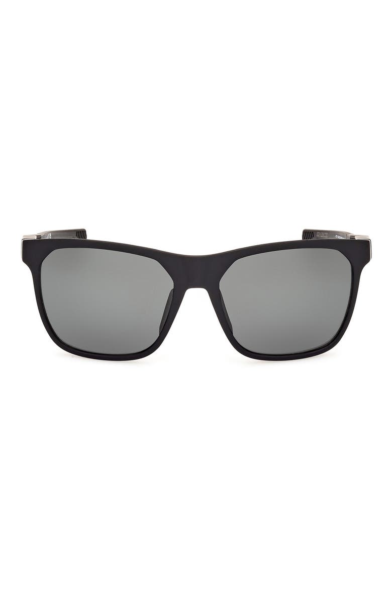 55mm Navigator Sunglasses, Main, color, MATTE BLACK / GREEN
