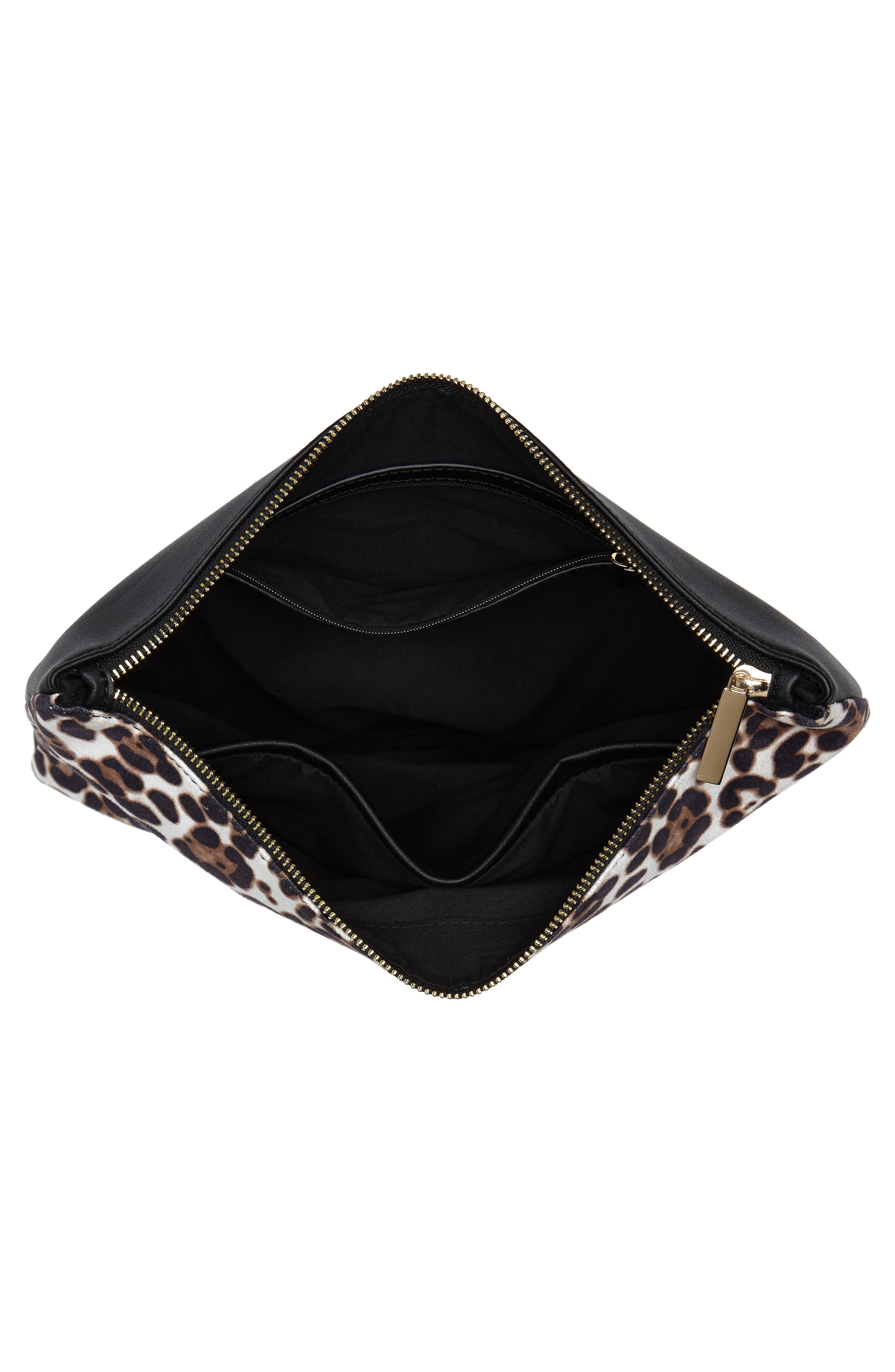 Mali + Lili Molly Leopard Print Vegan Leather Clutch, Alternate, color, 