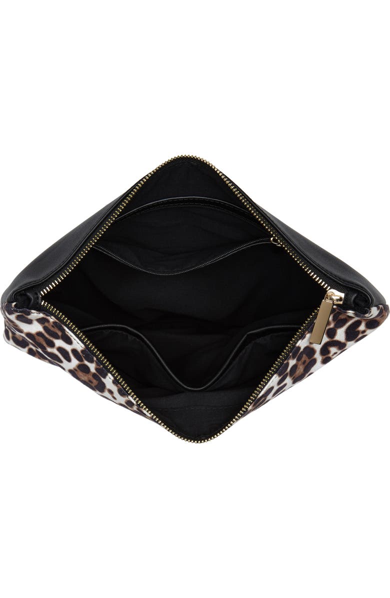 Mali + Lili Molly Leopard Print Vegan Leather Clutch, Alternate, color,