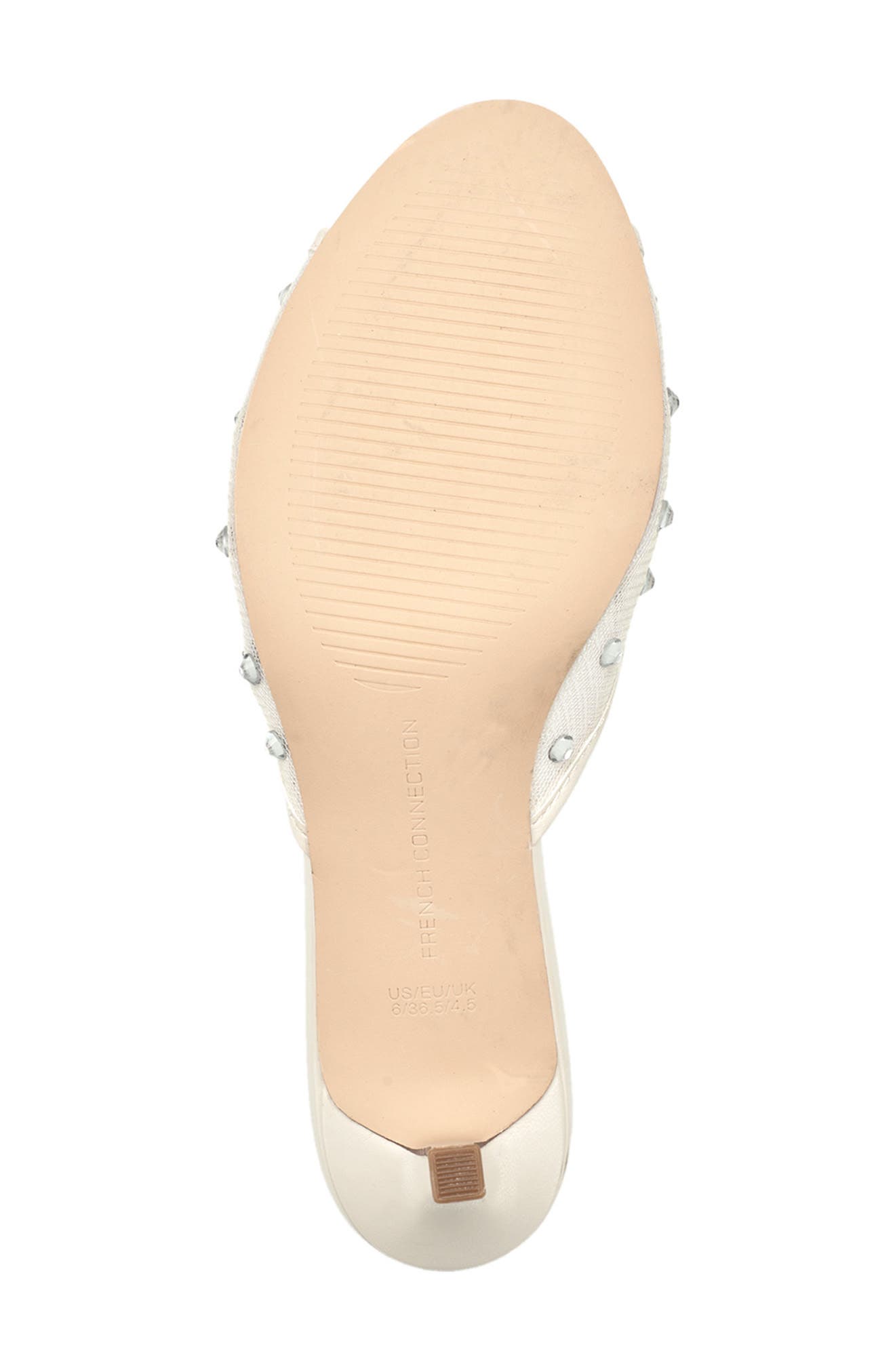 French Connection Rochelle Rhinestone Mesh Mule Sandal, Alternate, color, White