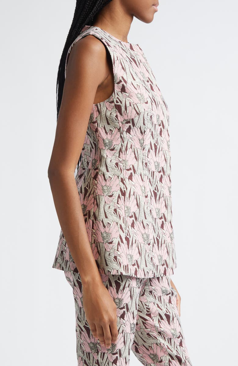 Veronica Beard Jessup Floral Jacquard Vest, Alternate, color, Raisin Multi