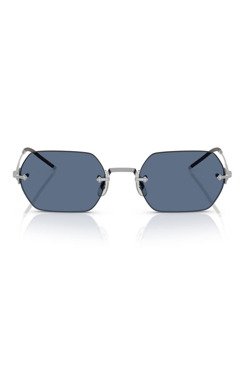 52mm Irregular Sunglasses, Main, color, SILVER/ BLUE