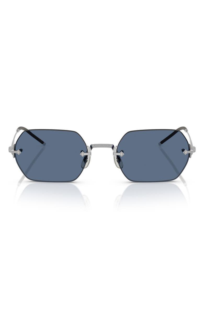 Oliver Peoples 52mm Irregular Sunglasses, Main, color, Silver/ Blue