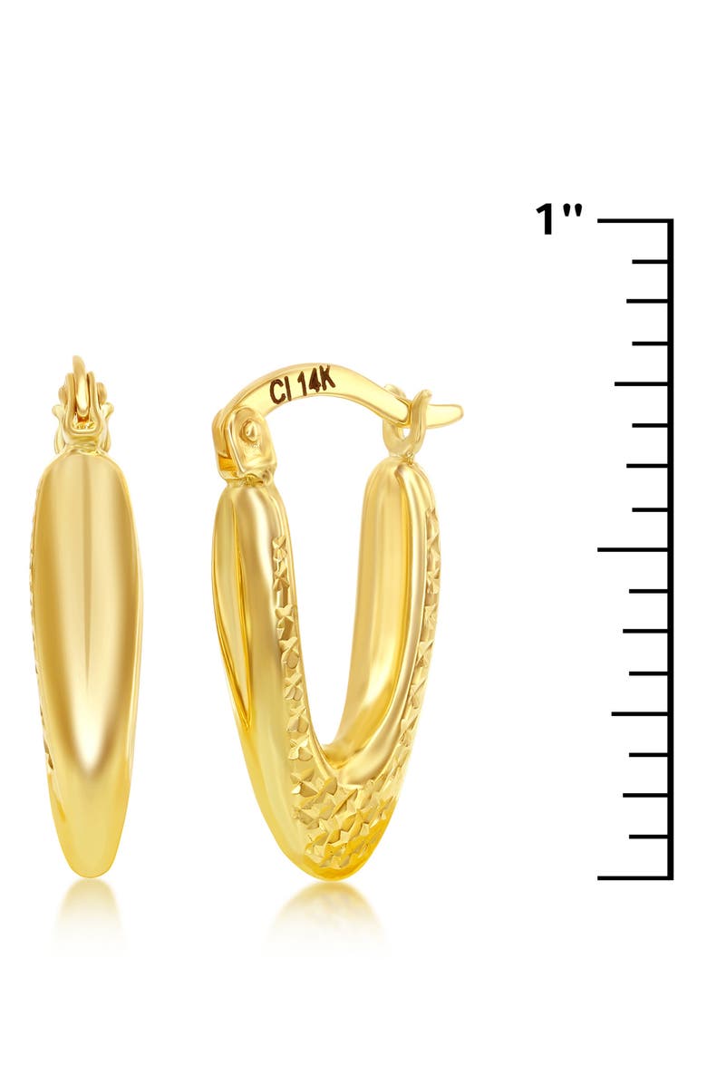 SIMONA 14K Gold Textured Oval Hoop Earrings, Alternate, color,
