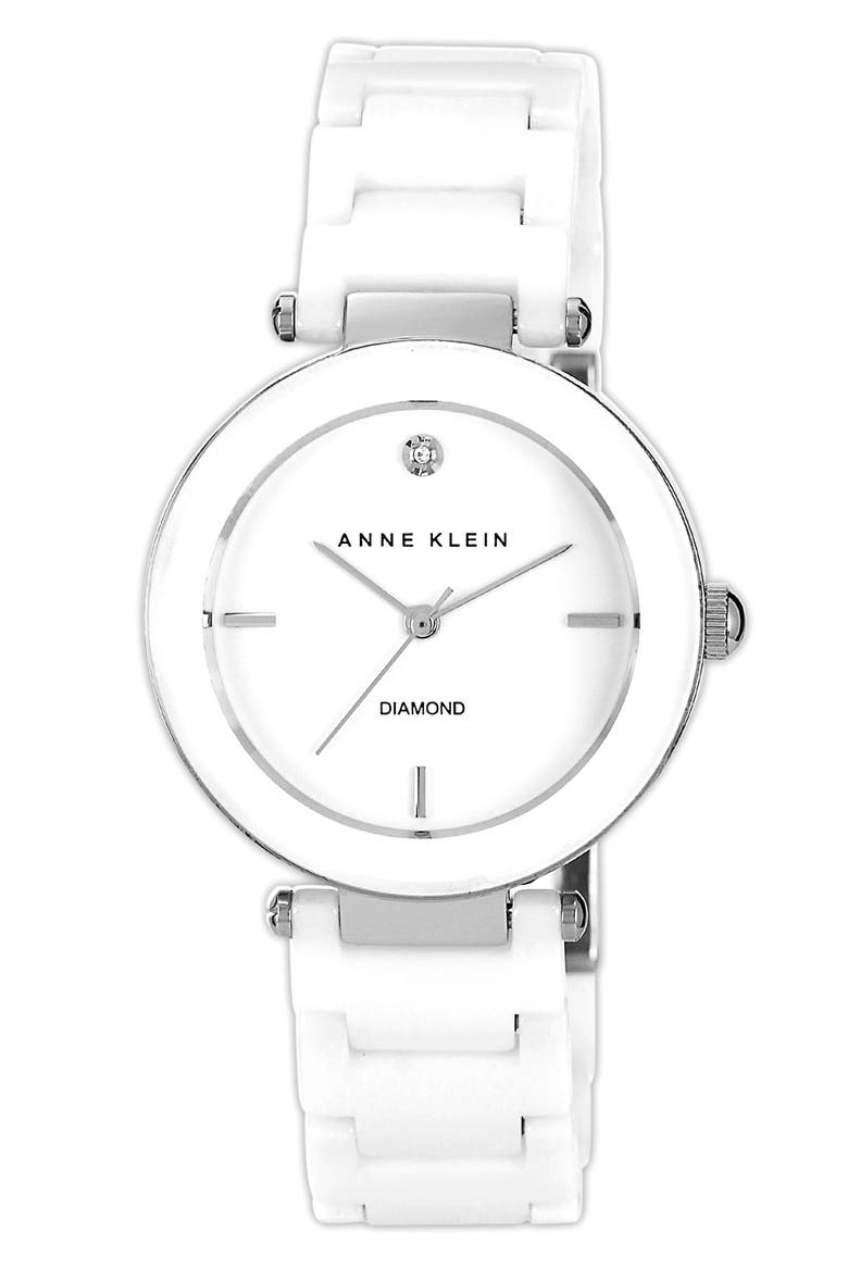 Round Ceramic Bracelet Watch, 33mm, Main, color, WHITE