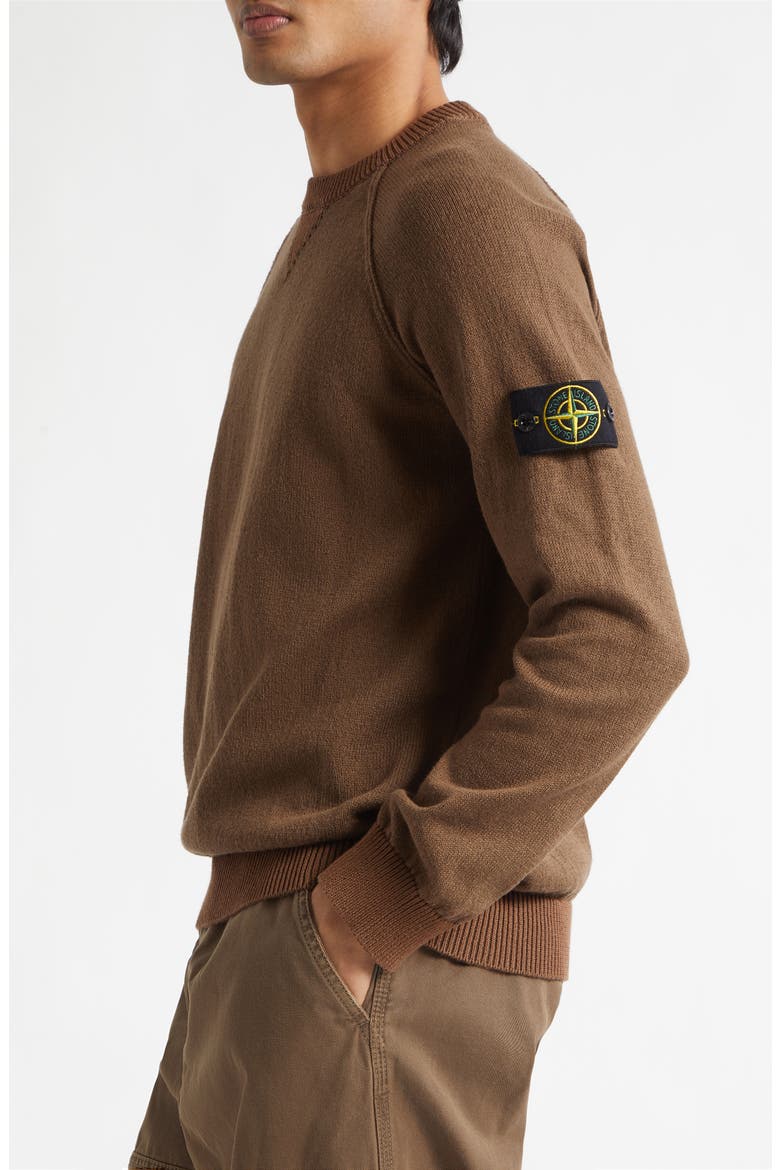 Compass Logo Patch Organic Cotton Crewneck Sweatshirt, Alternate, color, UMBER