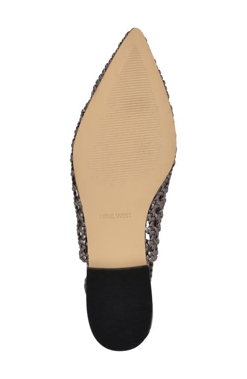 Shop Nine West Soel Slingback Pointed Toe Flat In Pewter 060