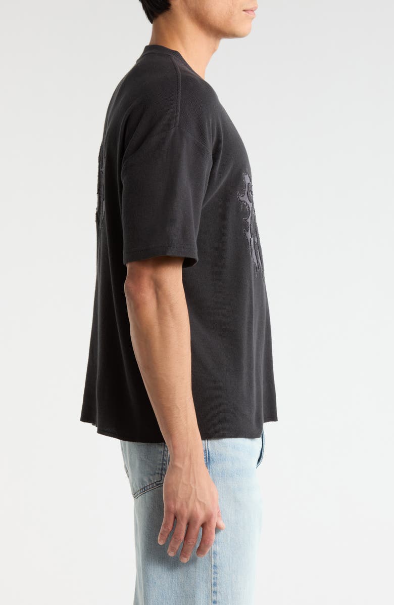 PacSun Euphoria Micro Waffle Knit T-Shirt, Alternate, color, Black