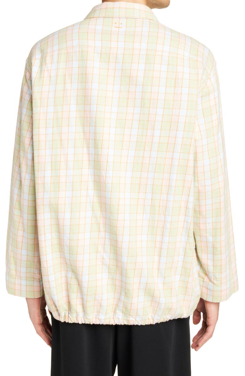 Acne Studios Face Patch Check Organic Cotton Flannel Button-Up Shirt, Alternate, color, 