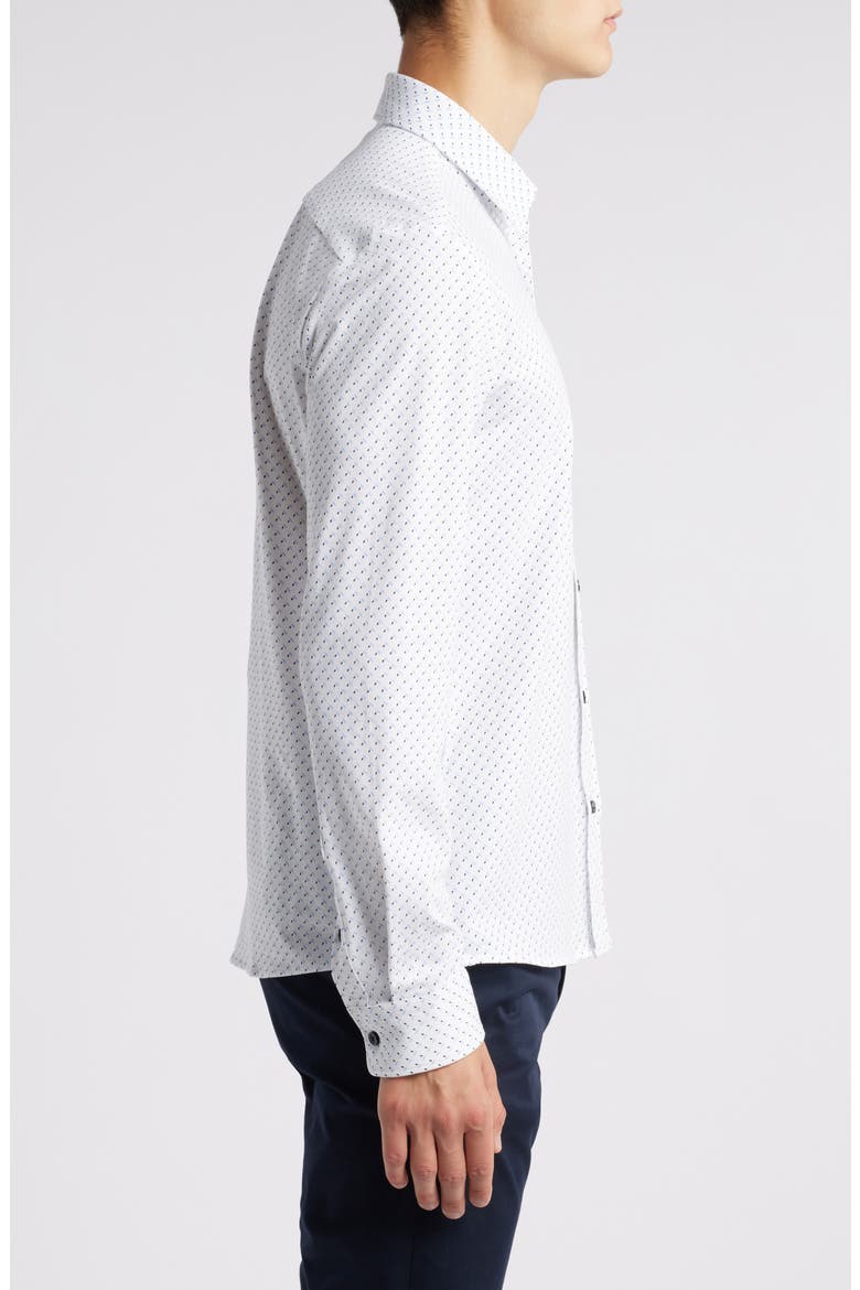 Roan Kent Stretch Cotton Button-Up Shirt, Alternate, color, WHITE