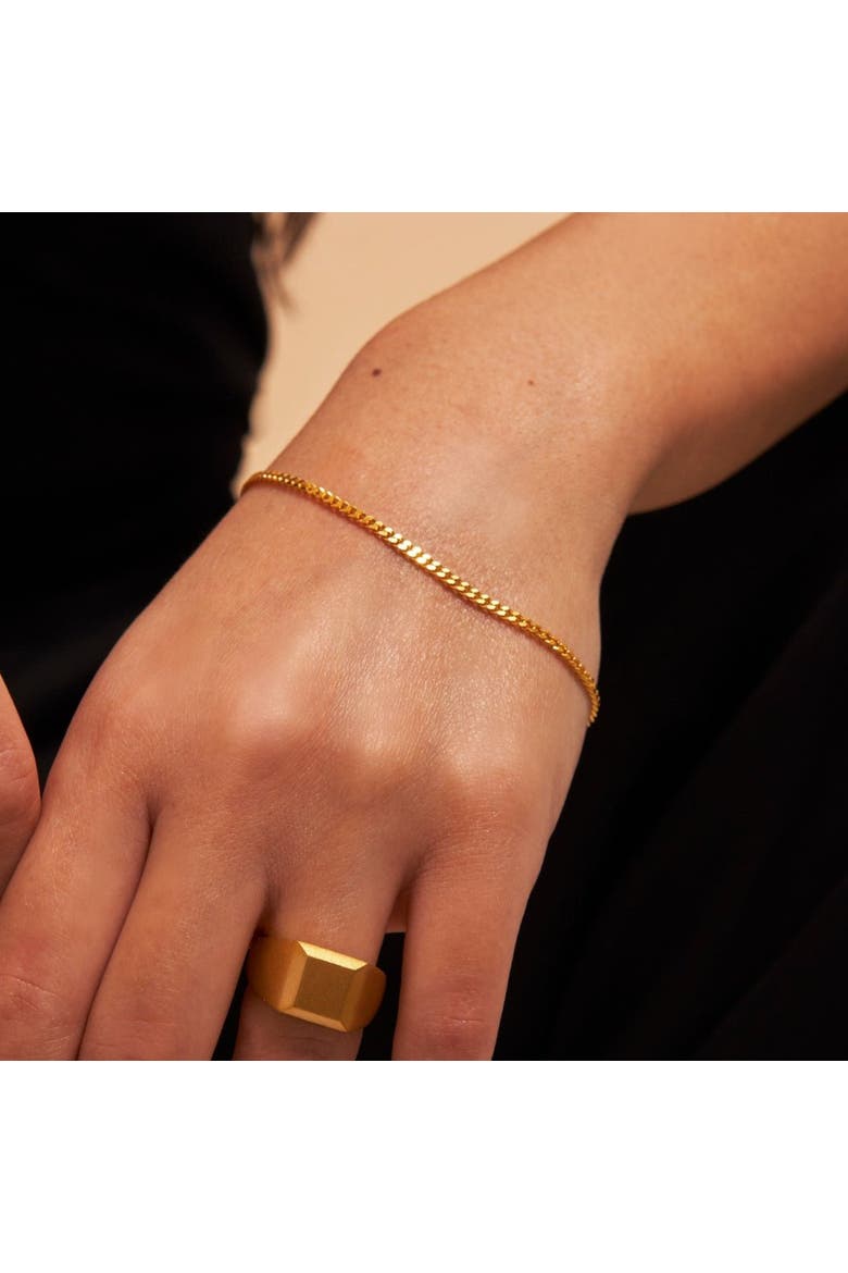 Diamond Cut Curb Chain Bracelet, Alternate, color, Gold