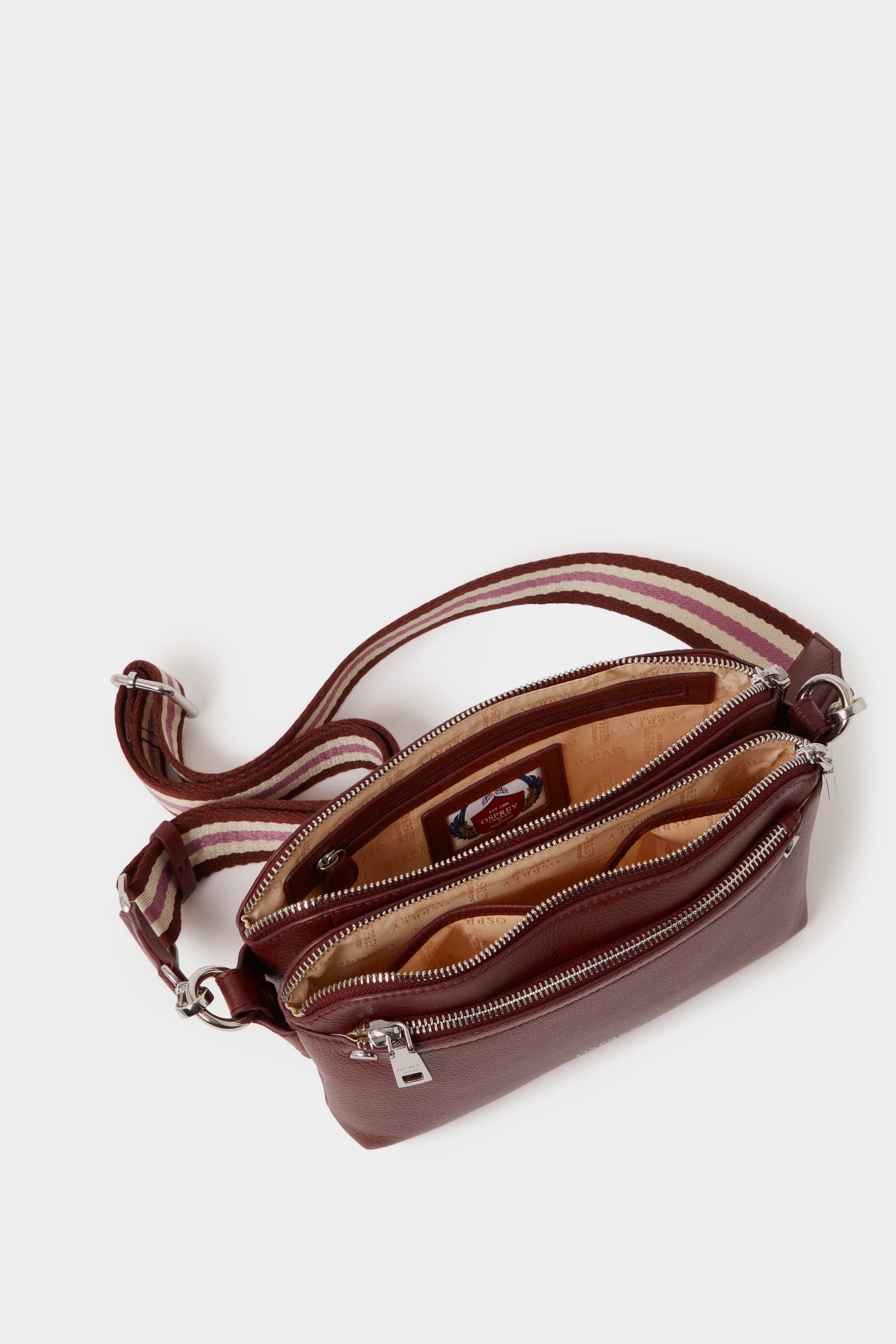 The Stella Leather Crossbody Bag, Alternate, color, Merlot
