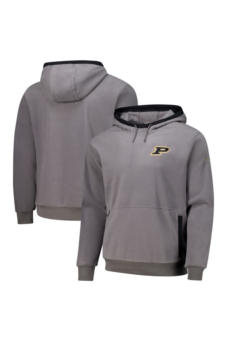 Men's  Columbia  Gray Purdue Boilermakers   Flanker Fleece Pullover Hoodie, Alternate, color, Gray