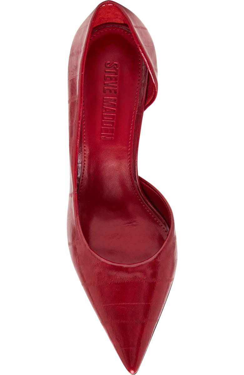 Steve Madden Nula Pointed Toe Half d'Orsay Pump, Alternate, color, Red Eel