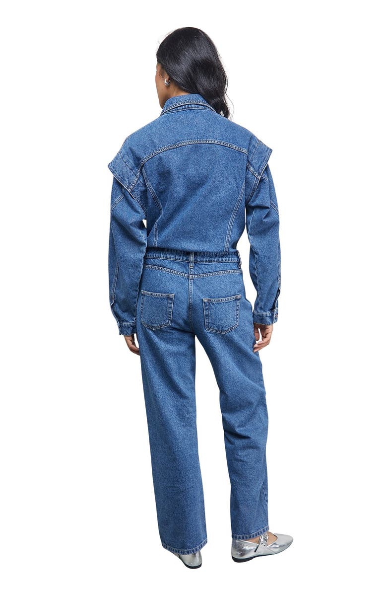 Warehouse Tony Denim Jumpsuit, Alternate, color, Mid Blue