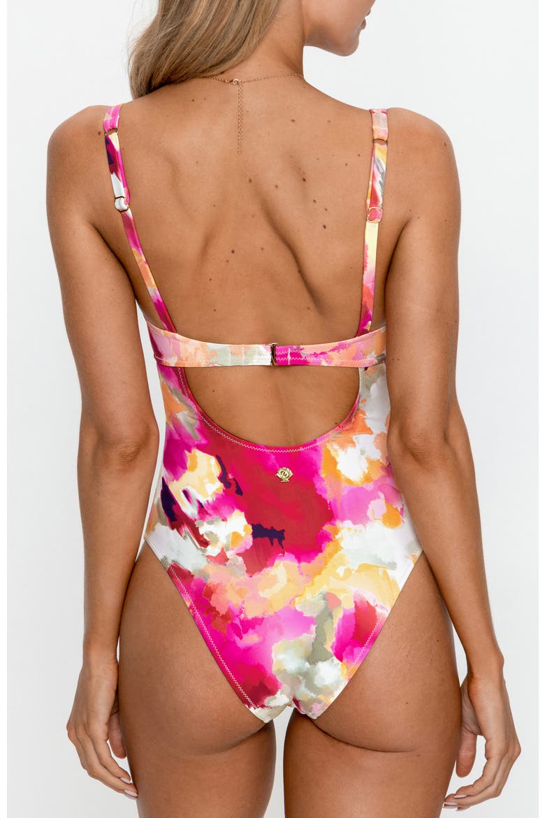 Underwire Cheeky One-Piece Swimsuit, Alternate, color, Medium Pink