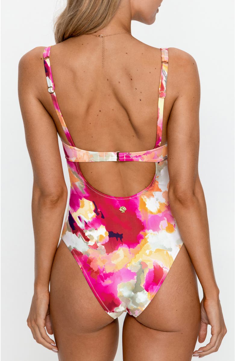 PS By Cupshe Underwire Cheeky One-Piece Swimsuit, Alternate, color, Medium Pink